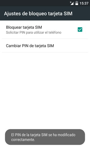 El PIN de la tarjeta SIM ha sido cambiado