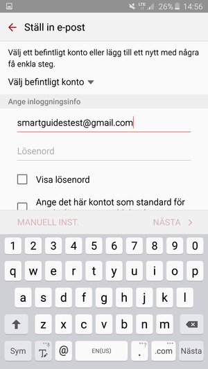 Ange din Gmail-adress och välj Nästa