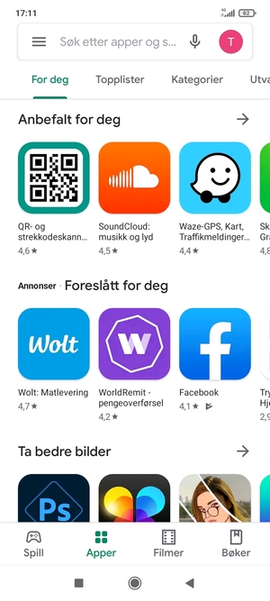 Velg søkefelt