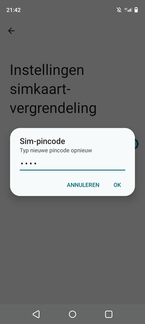 Bevestig uw Nieuwe pincode en selecteer OK