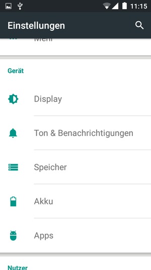 Scrollen Sie und wählen Sie Akku