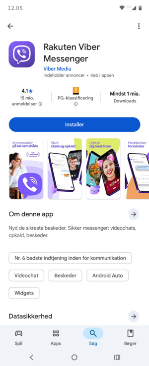Vælg Installer