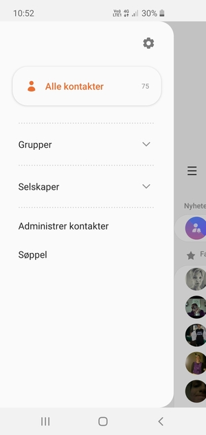 Velg Administrer kontakter