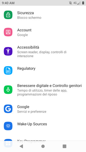 Scorri e seleziona Sicurezza