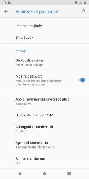 Seleziona Blocco della scheda SIM