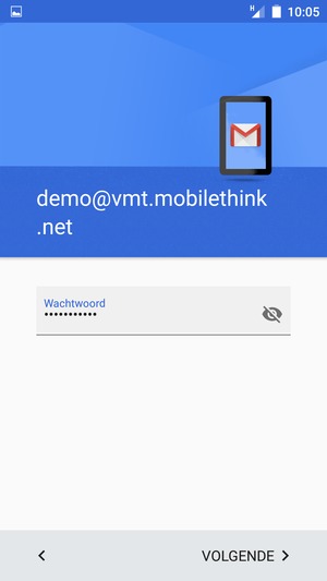 Voer uw wachtwoord in en selecteer VOLGENDE