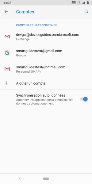 Sélectionnez votre compte Google