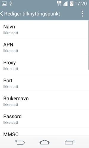 Skriv inn internett-informasjon