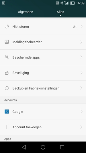 Scroll naar en selecteer Beveiliging
