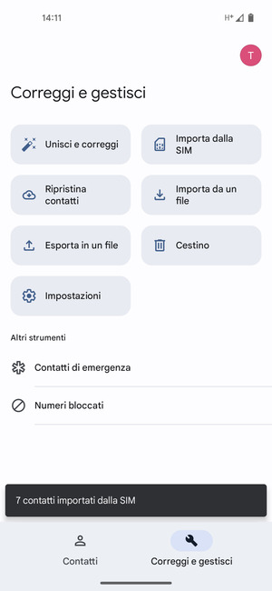 I tuoi contatti verranno salvati sul tuo account Google, e salvati sul tuo telefono la prossima volta che Google sarà sincronizzato.