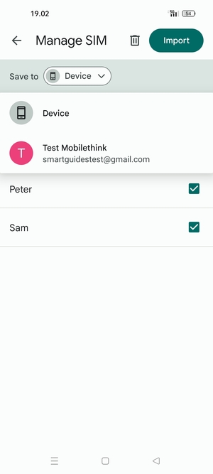 Select your  Google account