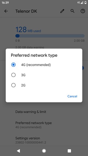 Select your preferred option