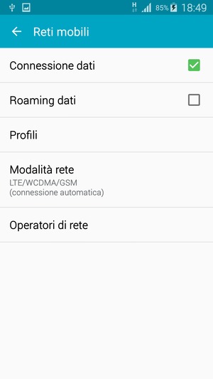 Seleziona Modalità rete