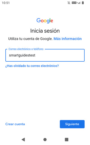 Introduzca su dirección de Gmail y seleccione Siguente