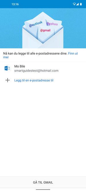 Velg GÅ TIL GMAIL
