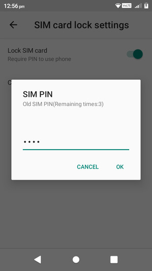 Enter your Old SIM PIN and select OK