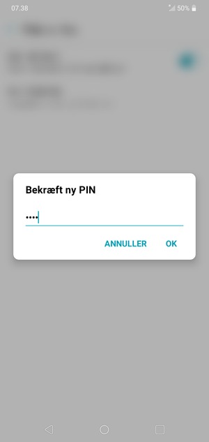 Bekræft din nye SIM-kort PIN og vælg OK