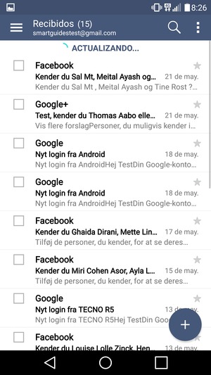 Su Gmail/Hotmail está listo para usar