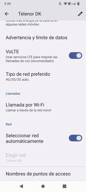 Desplácese y seleccione Nombres de puntos de acceso