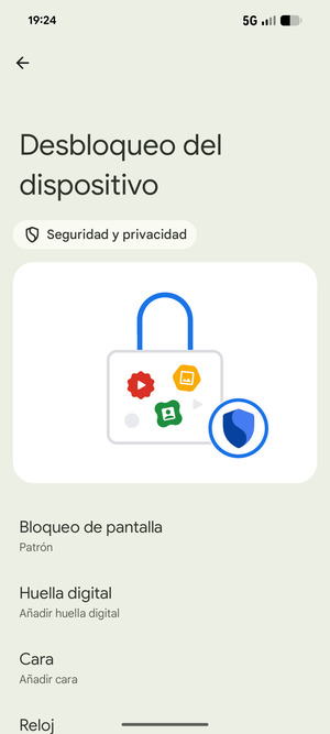 El teléfono ha sido asegurado con un bloqueo de pantalla