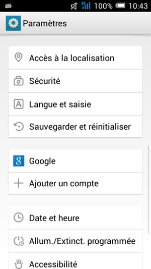 Faites défiler et sélectionnez Google