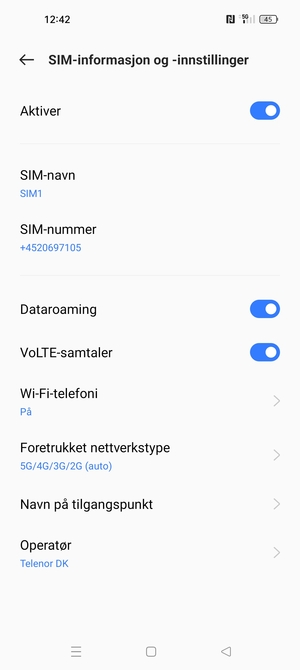 Slå Dataroaming på eller av