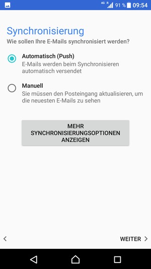 Wählen Sie die gewünschte Option und wählen Sie WEITER
