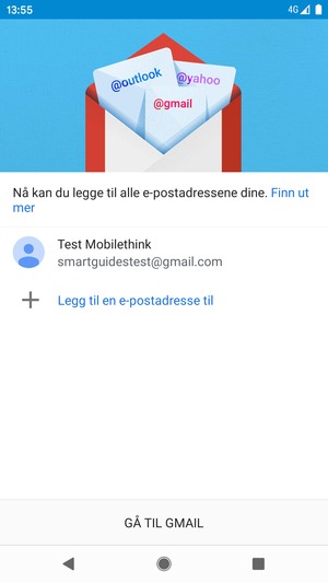 Velg GÅ TIL GMAIL