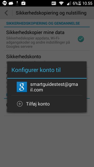 Vælg din sikkerhedskonto
