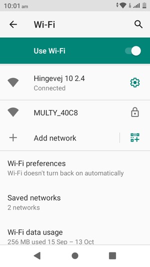 You are now connected to the Wi-Fi network