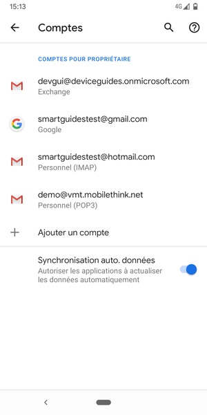 Sélectionnez votre compte Google