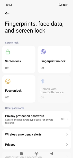 Scroll to and select Privacy