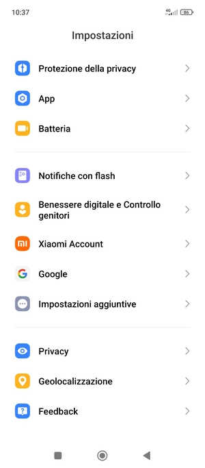 Scorri e seleziona Geolocalizzazione
