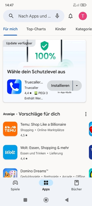 Wählen Sie die Suchleiste