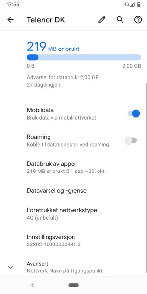 For å bytte nettverk hvis det oppstår nettverksproblemer, velg Avansert