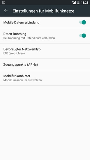 Schalten Sie Daten-Roaming an oder aus