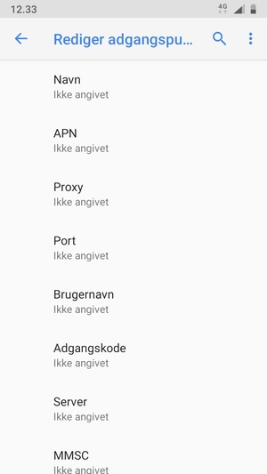 Indtast internet-oplysninger