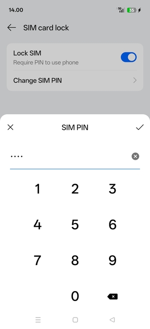 Enter your New PIN for the SIM card and select OK