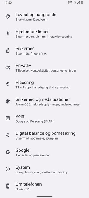 Scroll til og vælg System