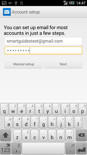 Enter your Gmail or Hotmail address and Password. Select Next
