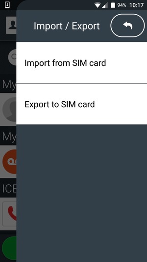 Select Import from SIM card