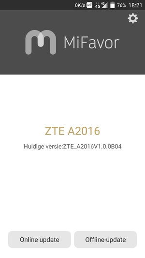 Selecteer Online update