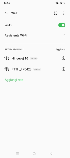 Seleziona la rete wireless a cui desideri connetterti