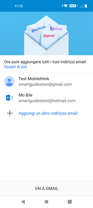 Seleziona VAI A GMAIL