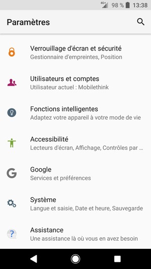 Faites défiler et sélectionnez Système