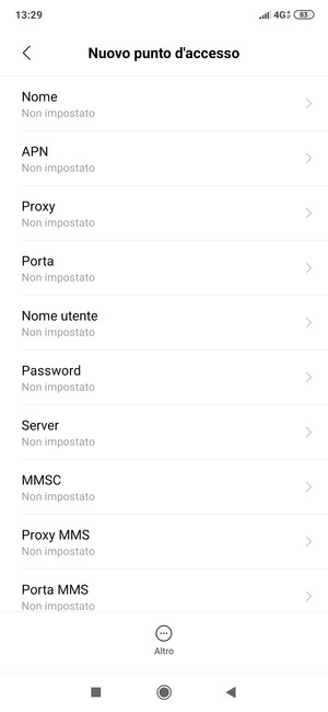 Inserisci informazioni MMS