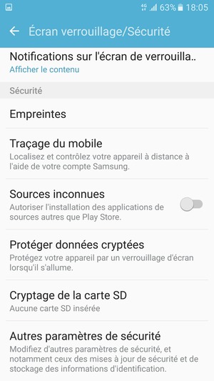 Faites défiler et sélectionnez Autres paramètres de sécurité