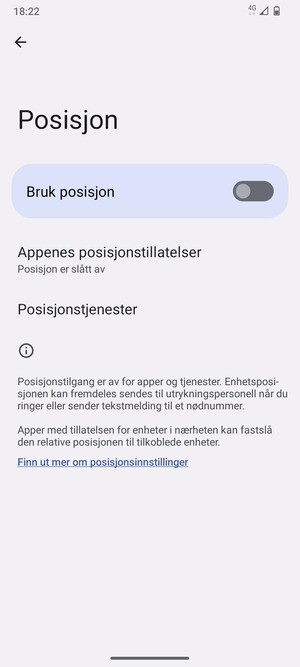 Slå av Bruk posisjon