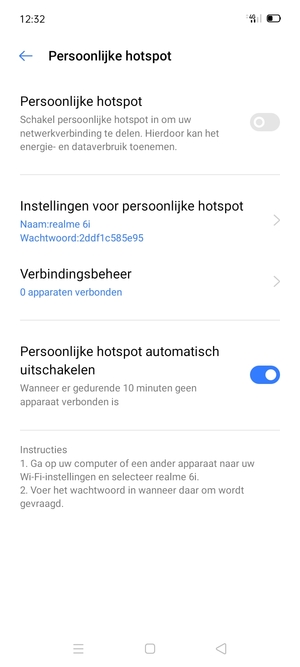 Schakel Persoonlijke hotspot in