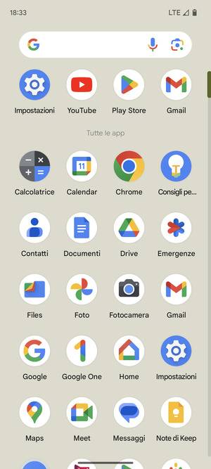 Seleziona Impostazioni